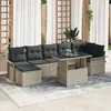 Image de Vidaxl Ensemble De CanapÃ© De Jardin De 8 PiÃ¨ces Avec Coussins En Rattan Poly LÃ©ger