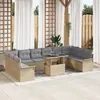 Image de Vidaxl Ensemble De CanapÃ©s De Jardin 11 PiÃ¨ces Avec Coussins Beige Rattan Poly