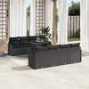 Image de Ensemble De CanapÃ© De Jardin 9 PiÃ¨ces Vidaxl Avec Coussins En Rattan Poly Noir, Ensemble De CanapÃ© De Jardin 2 Places Vidaxl Avec Coussins En Rattan Poly Noir