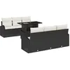 Image de vidaXL Ensemble de 7 CanapÃ©s de Jardin avec Coussins Noir en Rattan Poly