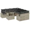 Image de Vidaxl Ensemble De CanapÃ© De Jardin 9 PiÃ¨ces Avec Coussins En Poly Rotin Gris Clair