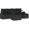 Image de Vidaxl CanapÃ© De Jardin 6 PiÃ¨ces Avec Coussins En Noir