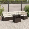 Image de CanapÃ© De Jardin Vidaxl 7 PiÃ¨ces Avec Coussins Marron Poly Rattan, CanapÃ© De Jardin 2 Places Vidaxl Avec Coussins Marron Poly Rattan