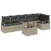 Image de Ensemble De CanapÃ©s De Jardin Vidaxl 7 PiÃ¨ces Avec Coussins Gris Clair Rotin Poly, CanapÃ© De Jardin 2 Places Vidaxl Avec Coussins Gris Rotin Poly