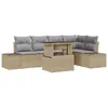 Image de Vidaxl Ensemble De CanapÃ© De Jardin 6 PiÃ¨ces Avec Coussins Beige Poly Rotin