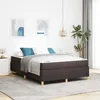 Image de vidaXL Lit Ã  ressorts Autre Marron foncÃ© et Blanc 160 x 200 cm tissu