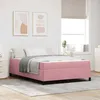 Image de vidaXL Cadre de lit Autre Rose et blanc 160 x 200 cm Velours