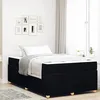 Image de vidaXL Cadre de lit avec matelas Autre Noir 120 x 190 cm tissu