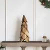 Image de vidaXL Sapin de NoÃ«l avec support Marron 50 cm Bois de teck solide