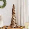 Image de vidaXL Sapin de NoÃ«l avec support Marron 110 cm Bois de teck solide