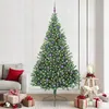 Image de vidaXL Sapin de NoÃ«l artificiel prÃ©-Ã©clairÃ© Vert 240 cm PVC