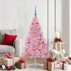 Image de vidaXL Sapin de NoÃ«l artificiel prÃ©-Ã©clairÃ© Rose 150 cm PVC
