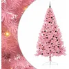 Image de vidaXL Sapin de NoÃ«l artificiel prÃ©-Ã©clairÃ© Rose 240 cm PVC