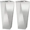 Image de Vidaxl JardiniÃ¨re 2 Pcs Argent 30 X 30 X 75 Cm Acier Inoxydable
