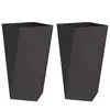 Image de Vidaxl JardiniÃ¨re 2 Pcs Noir 40 X 40 X 75 Cm Acier