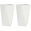 Image de Vidaxl JardiniÃ¨re 2 Pcs Blanc 40 X 40 X 75 Cm Acier