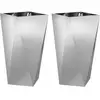 Image de Vidaxl JardiniÃ¨re 2 Pcs Argent 40 X 40 X 75 Cm Acier GalvanisÃ©