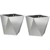 Image de Vidaxl JardiniÃ¨re 2 Pcs Argent 30 X 30 X 30 Cm Acier GalvanisÃ©