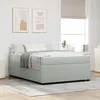 Image de vidaXL Cadre de lit avec matelas Autre Gris clair 160 x 200 cm Velours