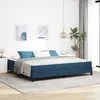 Image de vidaXL Lit Ã  ressorts Autre Bleu 200 x 200 cm tissu