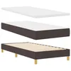 Image de vidaXL Lit Ã  ressorts Marron foncÃ© et Blanc 80 x 200 cm tissu
