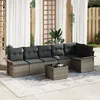 Image de Vidaxl Ensemble De CanapÃ© De Jardin 6 PiÃ¨ces Avec Coussins Noir Rotin, Vidaxl CanapÃ© De Jardin 2 Places Avec Rangement Et Coussins Gris Rotin