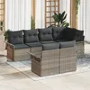 Image de Ensemble De CanapÃ© De Jardin De 7 PiÃ¨ces Vidaxl Avec Coussins Gris En Poly Rotin, CanapÃ© De Jardin 2 Places Vidaxl Avec Rangement & Coussins Gris En Poly Rotin