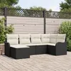 Image de Vidaxl Ensemble De CanapÃ© De Jardin 6 PiÃ¨ces Avec Coussins Rattan Poly Noir, Vidaxl CanapÃ© De Jardin 2 Places Avec Rangement & Coussins Rattan Poly Noir