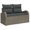 Image de Ensemble De CanapÃ© De Jardin 4 PiÃ¨ces Vidaxl Avec Coussins Gris En Rotin Poly, CanapÃ© De Jardin 2 Places Vidaxl Avec Rangement Et Coussins Gris En Rotin Poly