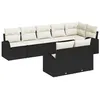 Image de Ensemble De CanapÃ© De Jardin De 8 PiÃ¨ces Avec Coussins En Rattan Noir, CanapÃ© De Jardin 2 Places Avec Rangement Et Coussins En Rattan Noir