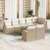 Image de Vidaxl Ensemble De CanapÃ©s De Jardin 9 PiÃ¨ces Avec Coussins Brun Poly Rattan, Vidaxl CanapÃ© De Jardin 2 Places Avec Rangement & Coussins Beige Poly Rattan