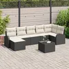 Image de Ensemble De CanapÃ©s De Jardin De 7 PiÃ¨ces Avec Coussins Rattan Poly Marron Vidaxl, CanapÃ© De Jardin 2 Places Avec Rangement Et Coussins Rattan Poly Noir Vidaxl