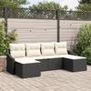 Image de vidaXL Set de jardin de 6 piÃ¨ces avec coussins en rotin synthÃ©tique noir