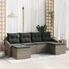 Image de Vidaxl Ensemble De Salle Ã Manger De Jardin En 6 PiÃ¨ces Avec Coussins Poly Rattan Gris