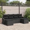 Image de Vidaxl Ensemble De Salle Ã Manger De Jardin De 6 PiÃ¨ces Avec Coussins En Rotin Poly Noir