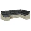 Image de vidaXL Ensemble de jardin de 8 piÃ¨ces avec coussins en poly rotin gris clair