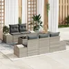 Image de Vidaxl Ensemble De CanapÃ© De Jardin 6 PiÃ¨ces Avec Coussins Gris Clair En Poly Rattan
