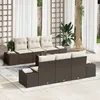 Image de Vidaxl Ensemble De CanapÃ© De Jardin De 7 PiÃ¨ces Avec Coussins Marron En Poly Rattan