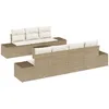 Image de Vidaxl Ensemble De CanapÃ© De Jardin 8 PiÃ¨ces Avec Coussins Beige Poly Rotin