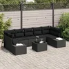 Image de Vidaxl Ensemble De CanapÃ© De Jardin De 8 PiÃ¨ces Avec Coussins En Poly Rattan Noir