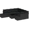Image de Vidaxl Ensemble De CanapÃ©s De Jardin 9 PiÃ¨ces Avec Coussins Noir Rotin SynthÃ©tique