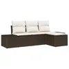Image de vidaXL Ensemble de 4 CanapÃ©s de Jardin avec Coussins en Poly Rattan Marron