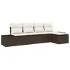 Image de Vidaxl Ensemble De CanapÃ© De Jardin De 5 PiÃ¨ces Avec Coussins En Polyrotin Marron