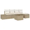 Image de vidaXL Ensemble de 6 PiÃ¨ces de CanapÃ© de Jardin avec Coussins en Rattan Marron