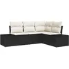 Image de Vidaxl Ensemble De CanapÃ©s De Jardin 4 PiÃ¨ces Avec Coussins Noir Rattan Poly