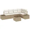Image de Vidaxl Ensemble De CanapÃ© De Jardin 6 PiÃ¨ces Avec Coussins Brun En Poly Rotin