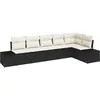 Image de Vidaxl Ensemble De CanapÃ©s De Jardin 6 PiÃ¨ces Avec Coussins Noir Rattan Poly