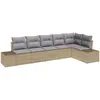 Image de Vidaxl Ensemble De CanapÃ© De Jardin 6 PiÃ¨ces Avec Coussins Beige Poly Rattan