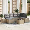 Image de Vidaxl Ensemble De CanapÃ© De Jardin De 7 PiÃ¨ces Avec Coussins En Rotin SynthÃ©tique Noir