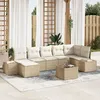 Image de Vidaxl Ensemble De CanapÃ© De Jardin 8 PiÃ¨ces Avec Coussins En Rotin Poly Marron